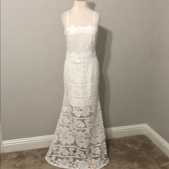 lace white beach dress Summer Wine Long Sleeve Lace Dress White main image 1